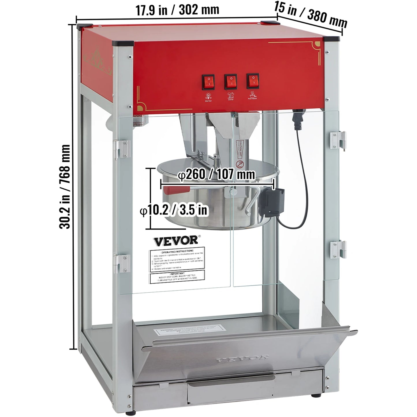 Electric Popcorn Maker with Scoop Spoon