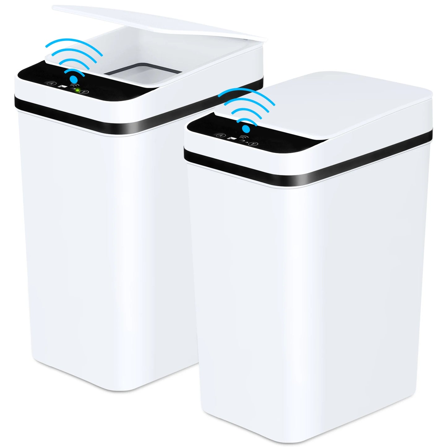 2 Pack 12L Touchless Motion Sensor Bathroom Automatic Trash Cans