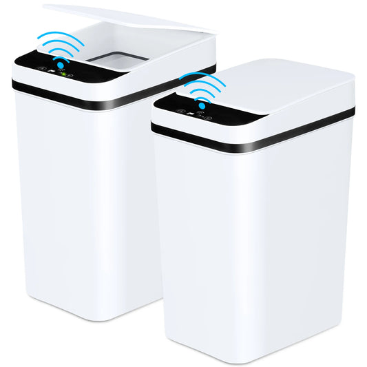 2 Pack 12L Touchless Motion Sensor Bathroom Automatic Trash Cans