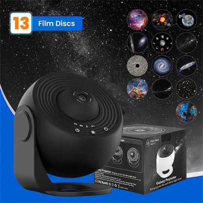 Galaxy Projection Night Light, Black Planetarium LED Lamp