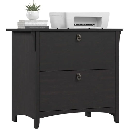 Vintage Black 2-Drawer File Cabinet