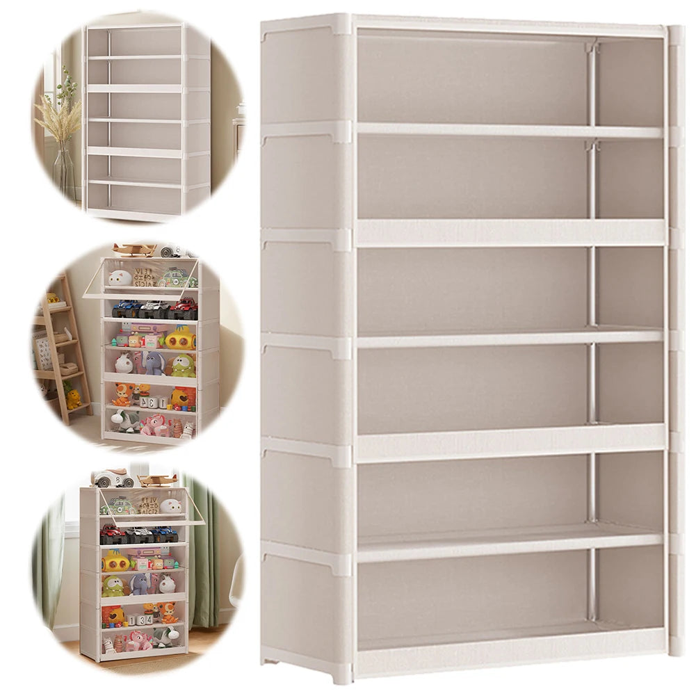 7 Tier Organizer Rack with Clear Flip Door