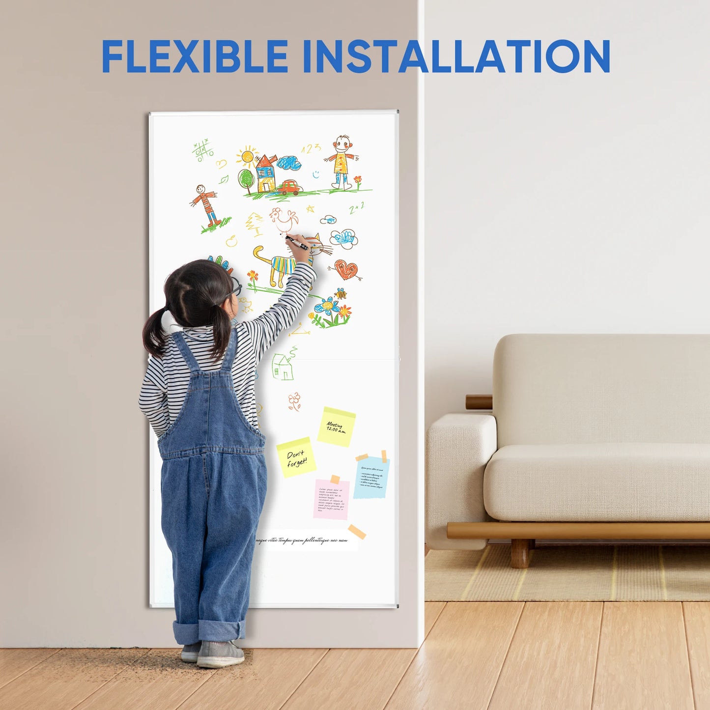 Foldable Double-Sided Whiteboard 60x36 Inch, Magnetic Dry Erase Board