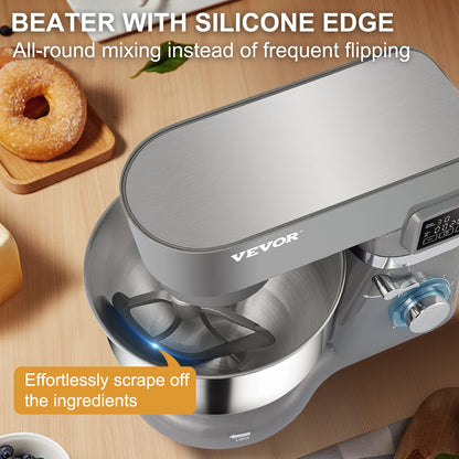 Electric Stand Mixer with 6 Speeds LCD Screen 5.8 Qt Stainless Steel Bowl