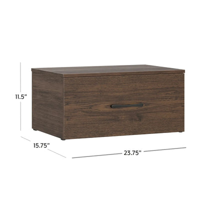 One Drawer Modular Storage System, Walnut,11.5H x 23.75W x 15.75D