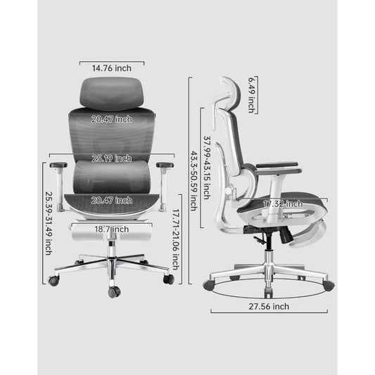 Big and Tall Ergonomic Office Chair with 3D Adjustable Armrests Adjustable Lumbar Support and High Back,