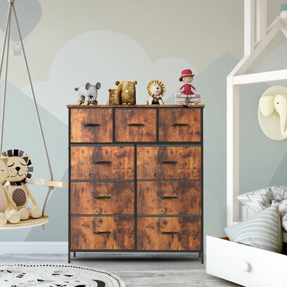 9 Drawer Dresser. comes in White, Brown, Grey, and Black