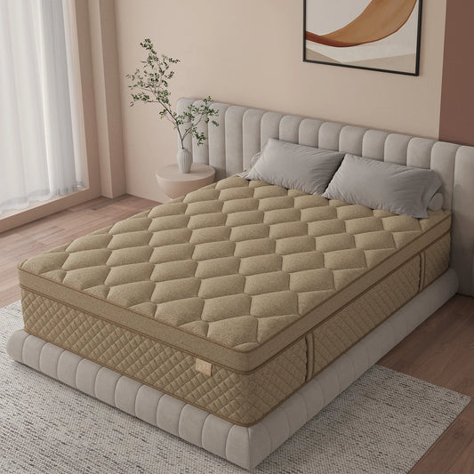 12"14" Gel Memory Foam Hybrid Pocket Spring Mattress. Twin Full Queen King Mattress, Medium Firm with Motion Isolation