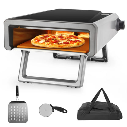 Gas Powered 12" Outdoor Pizza Oven with Accessories