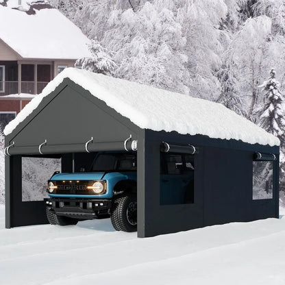 12x20 ft Heavy Duty Portable Garage with Roll-up Windows
