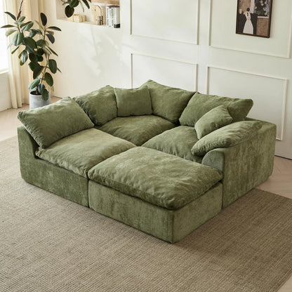 109" L-Shaped Modular Sectional with Ottoman.