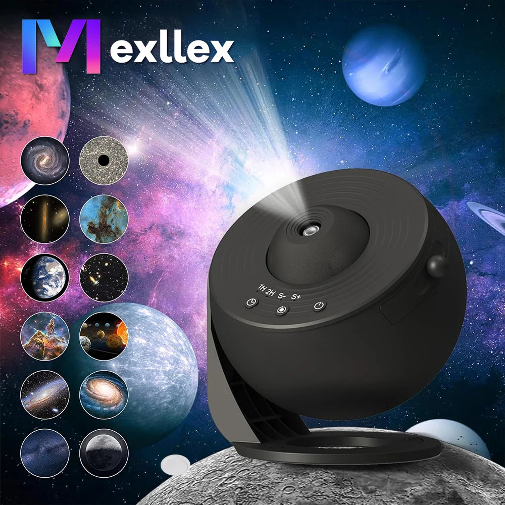 Galaxy Projection Night Light, Black Planetarium LED Lamp