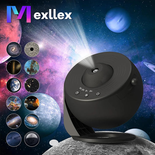 Galaxy Projection Night Light, Black Planetarium LED Lamp