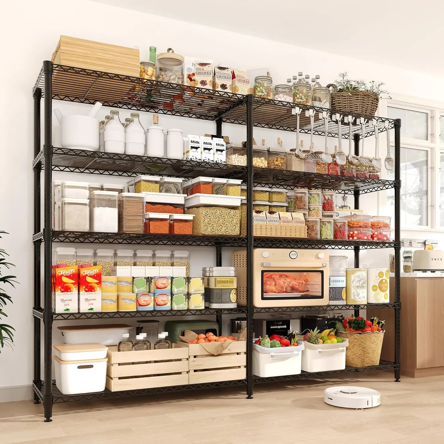 Heavy Duty Adjustable Metal Storage Shelves 5 Tier Organization.
