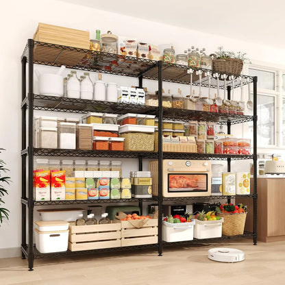 Heavy Duty Adjustable Metal Storage Shelves 5 Tier Organization.