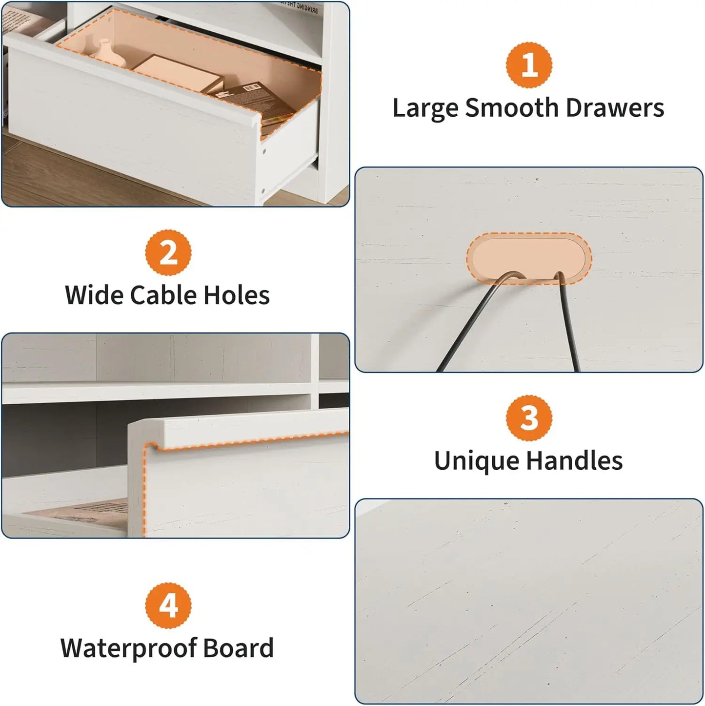 Modern TV Stand with Open Shelving & Storage Drawer