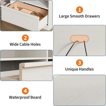 Modern TV Stand with Open Shelving & Storage Drawer