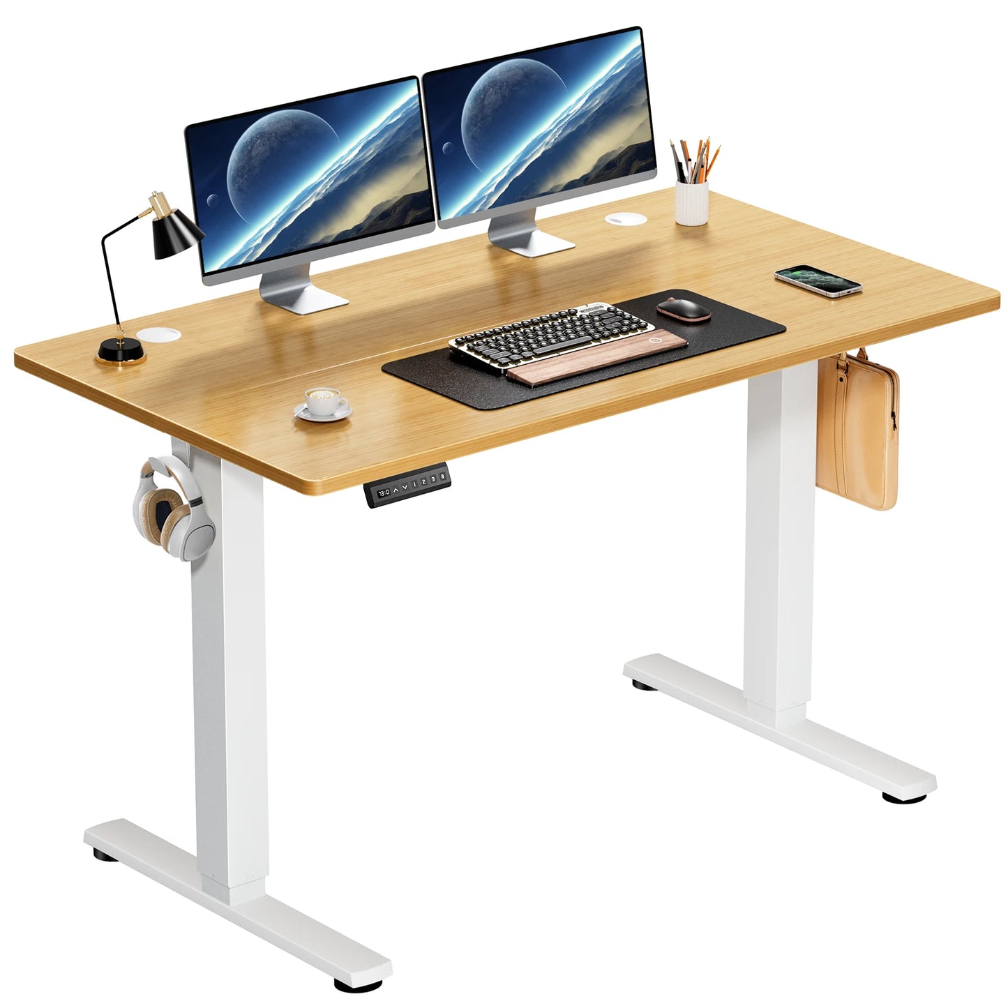 Ergonomic Height Adjustable 40x24 Inch Sit Stand Computer Desk / Workstation