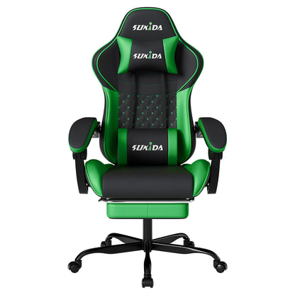 Ergonomic Gaming Chairs with Massage Lumbar Support Swivel Height Adjustable Headrest Backrest