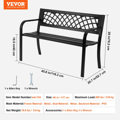 Metal Outdoor Park / Garden Bench