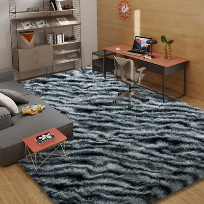 Large Super Plush Zebra Print Living Room Area Rug. Washable