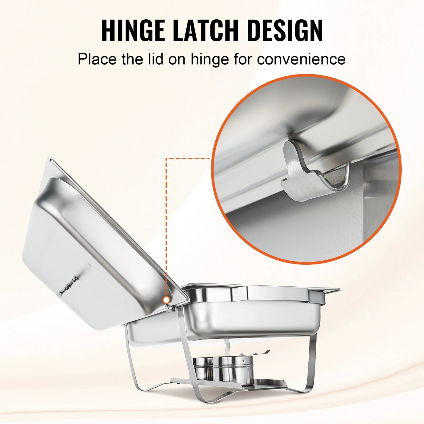 8QT Rectangle Chafing Dish 2/4/6 Packs with Folding Stand and Fuel Holder