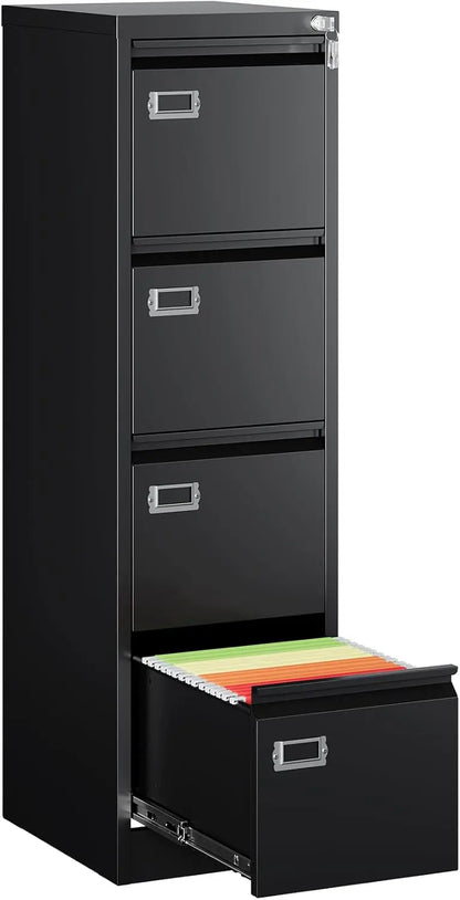 4-Drawer Locking Metal File Cabinet for Letter/Legal/A4 Files