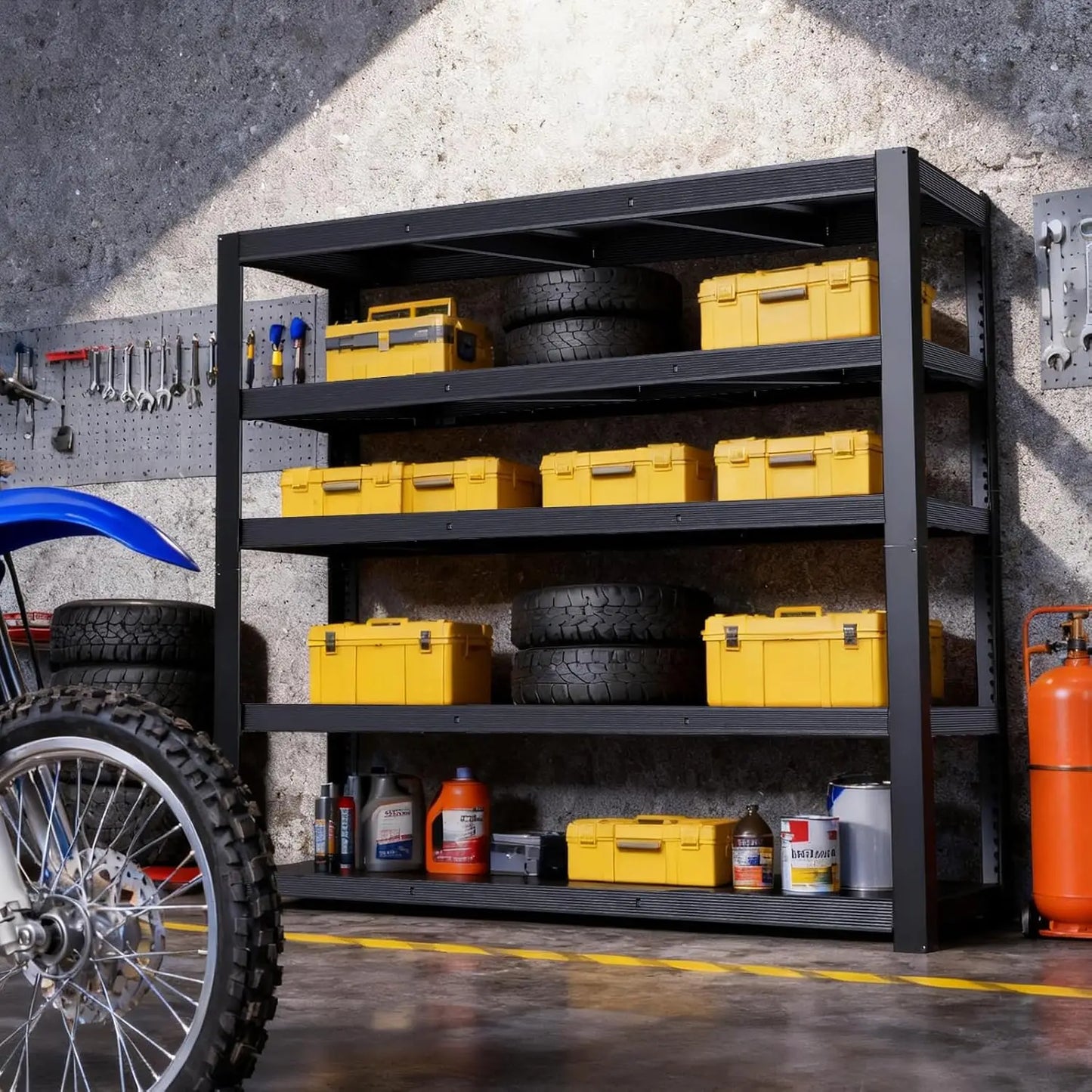 3050LBS Heavy Duty Metal Garage Shelving 5-Tier Adjustable Storage Rack 24x55x84in, Customized