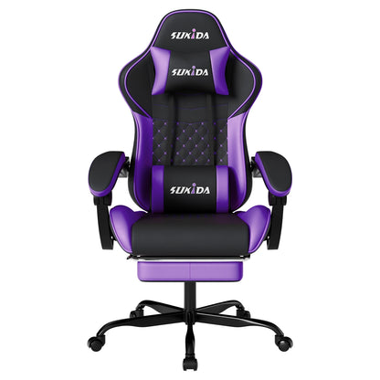 Ergonomic Gaming Chairs with Massage Lumbar Support Swivel Height Adjustable Headrest Backrest