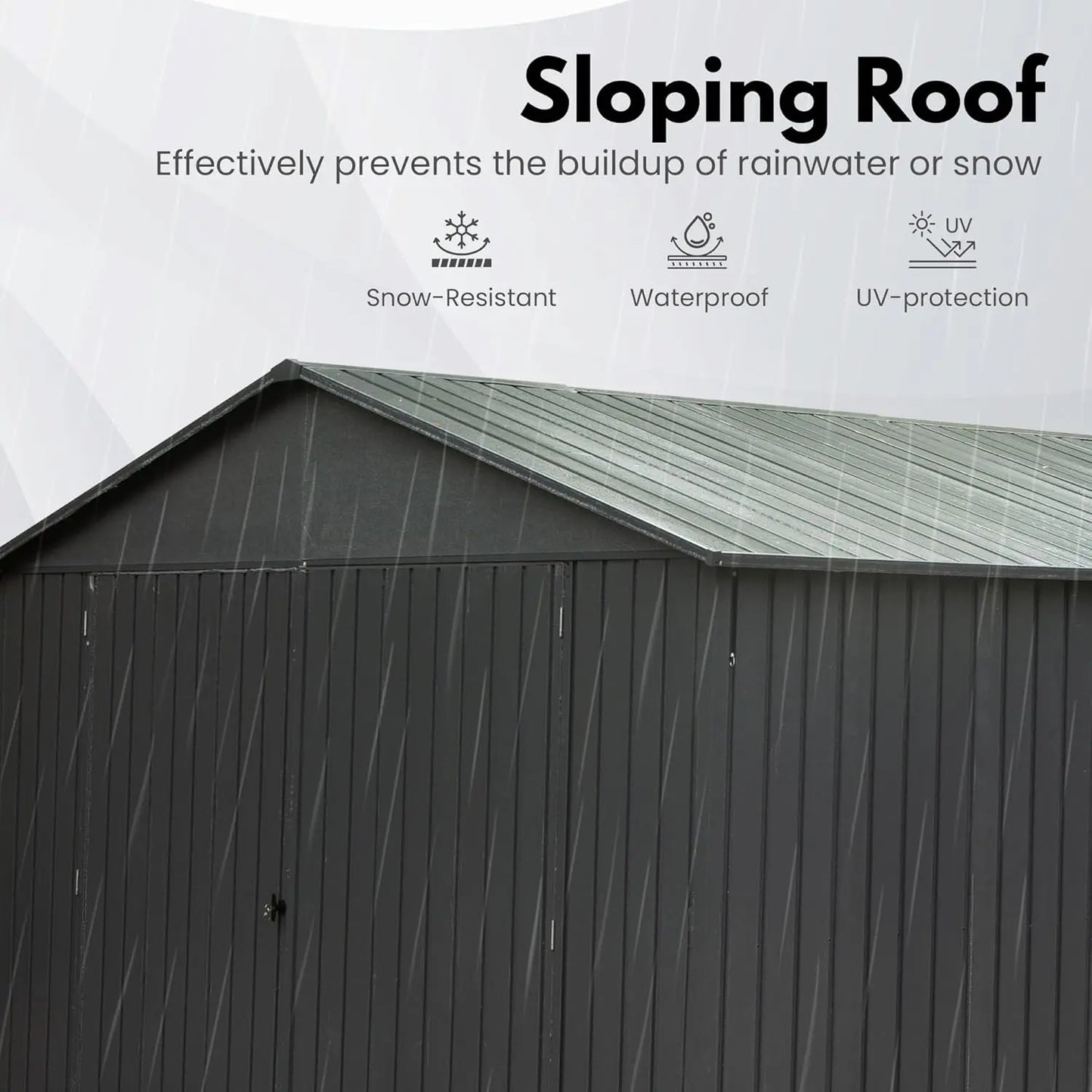 12x20ft Metal Garage / Carport with Lockable Double Side Doors and Storage