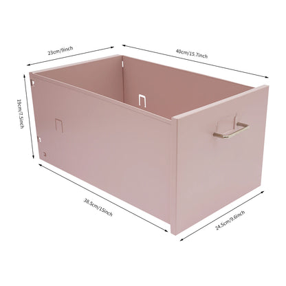 Pink Metal 3-Drawer Lockable Wheeled File Cabinet