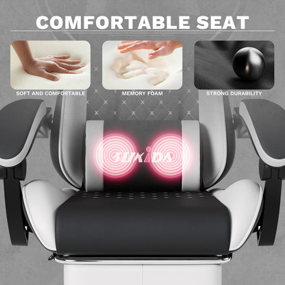 Ergonomic Gaming Chairs with Massage Lumbar Support Swivel Height Adjustable Headrest Backrest