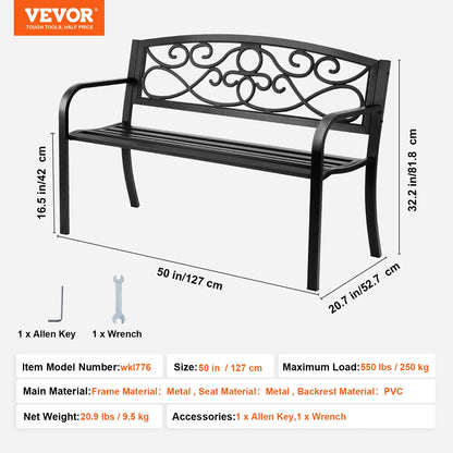 Metal Outdoor Park / Garden Bench