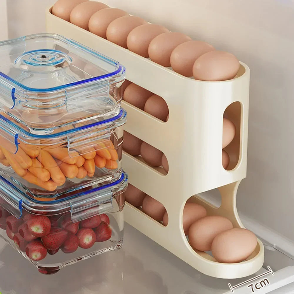 4 Layer Automatic Rolling Egg Holder Rack