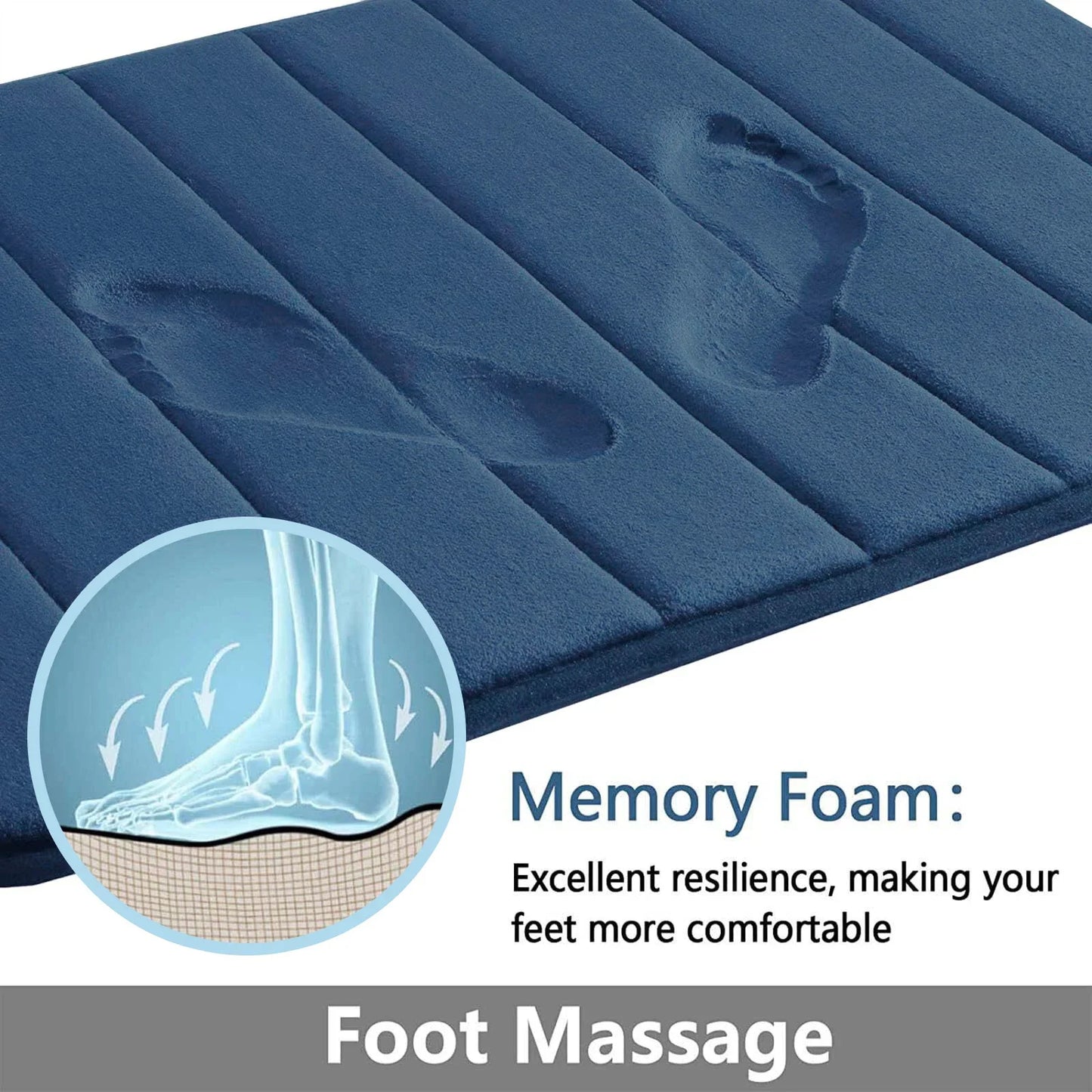 Super Absorbent Bathmat Memory Foam Carpet Non-Slip Bathroom Rug