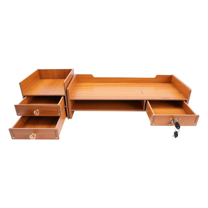 Wooden Desktop Organizer with Drawers