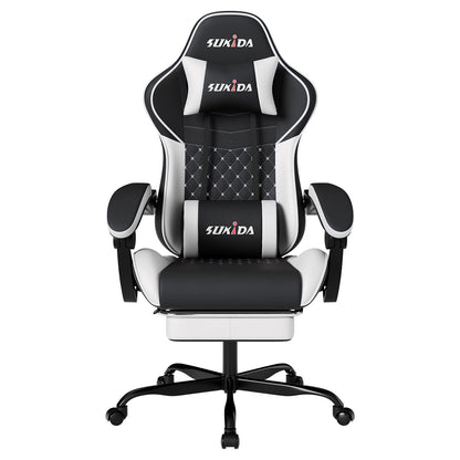 Ergonomic Gaming Chairs with Massage Lumbar Support Swivel Height Adjustable Headrest Backrest