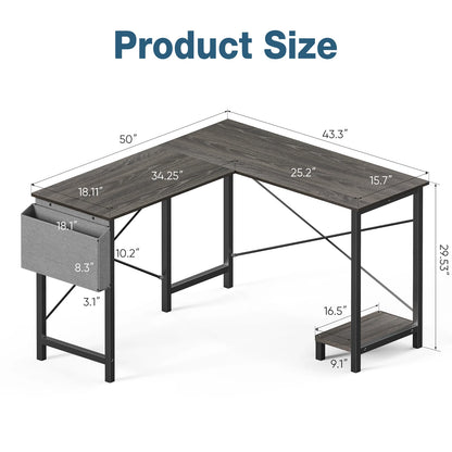 Gaming Corner 50 Inch PC Wooden Table with CPU Storage Shelf & Side Bag