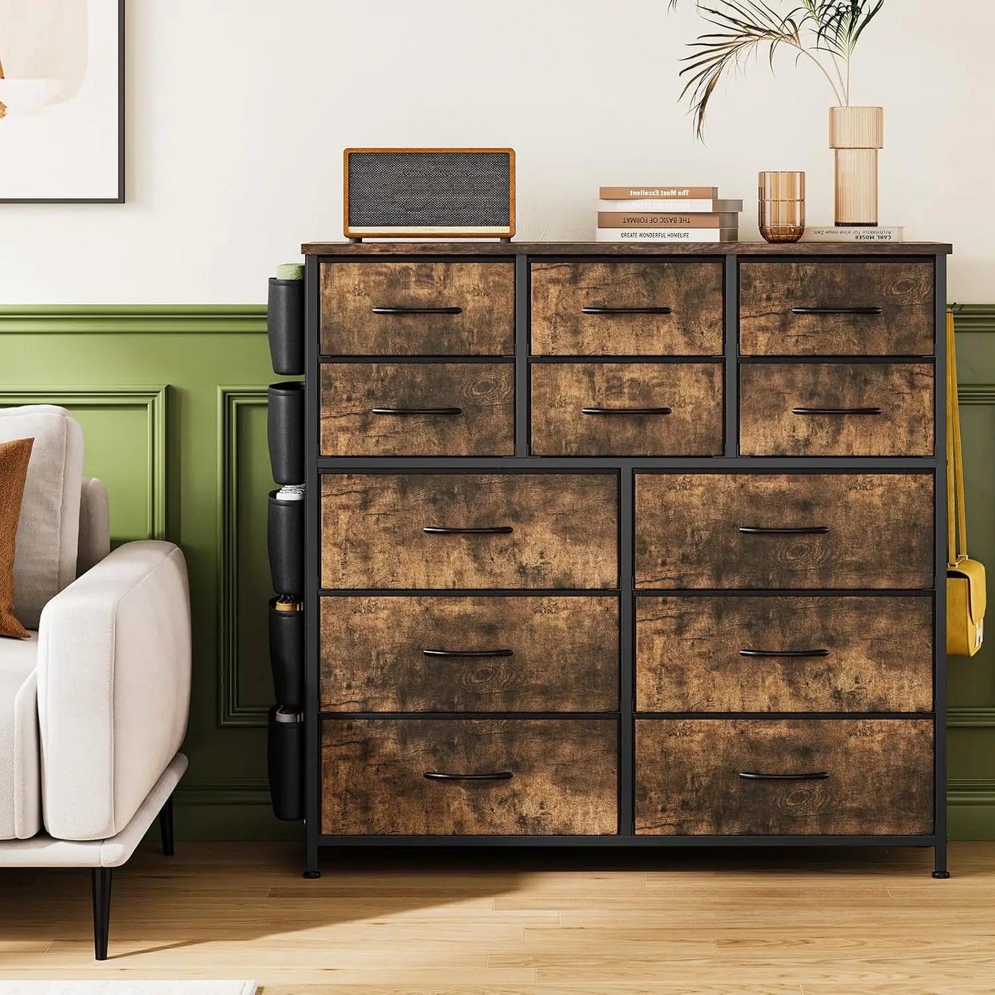 12 Drawers Tall Dresser, Chest of Drawers Storage Organizer
