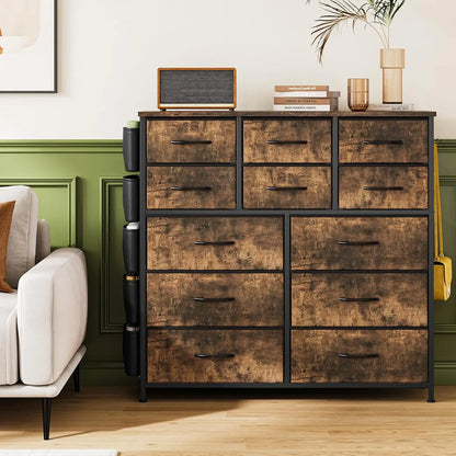 12 Drawers Tall Dresser, Chest of Drawers Storage Organizer