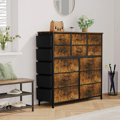 12 Drawers Tall Dresser, Chest of Drawers Storage Organizer