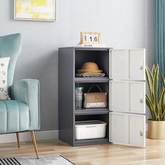 3-Door Metal Storage Organizer Locker