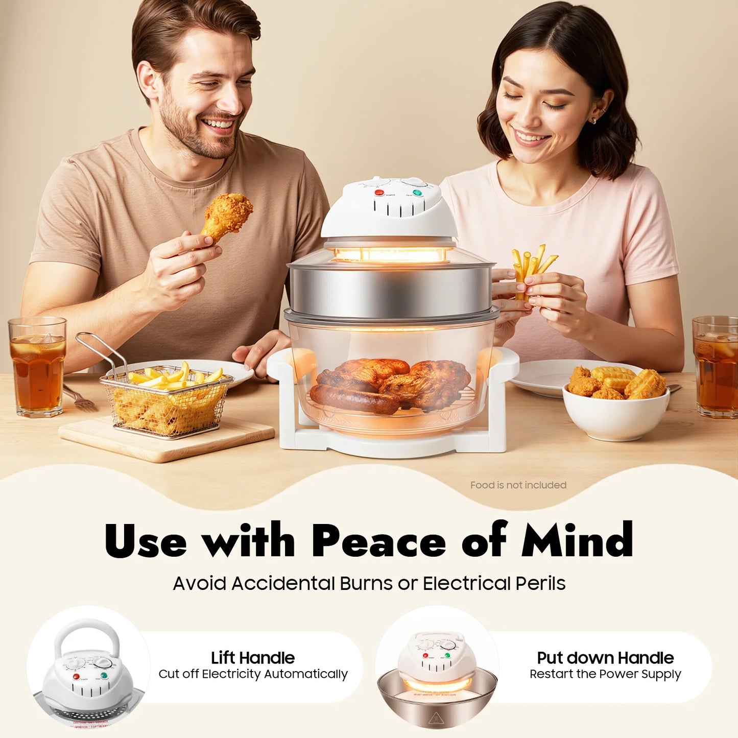 110V 17.96Qt Visual Air Fryer with Grill Rack