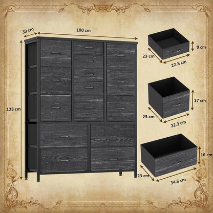Chest of 15 Metal Frame Drawers