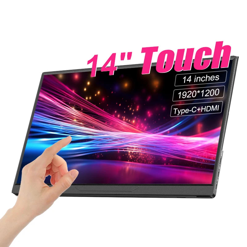 14inch Touch Screen Monitor, Ultra-thin 1200P IPS USB-C HDMI External Second Screen for Laptop PC Cell Phone Switch PS4/5 Xbox
