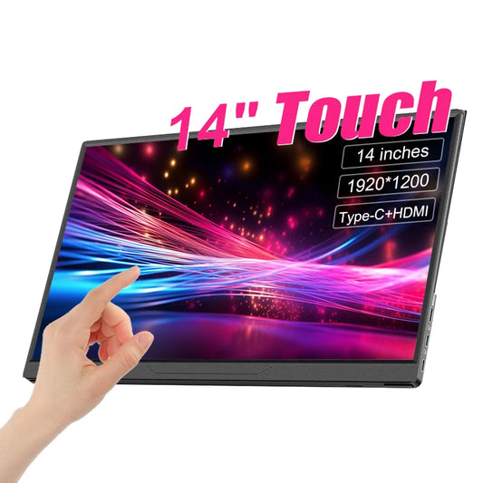 14inch Touch Screen Monitor, Ultra-thin 1200P IPS USB-C HDMI External Second Screen for Laptop PC Cell Phone Switch PS4/5 Xbox
