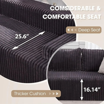 Modular Sectional Sofa Couch, L-Shape Memory Foam, Oversize Chaise Living Room Furniture Set