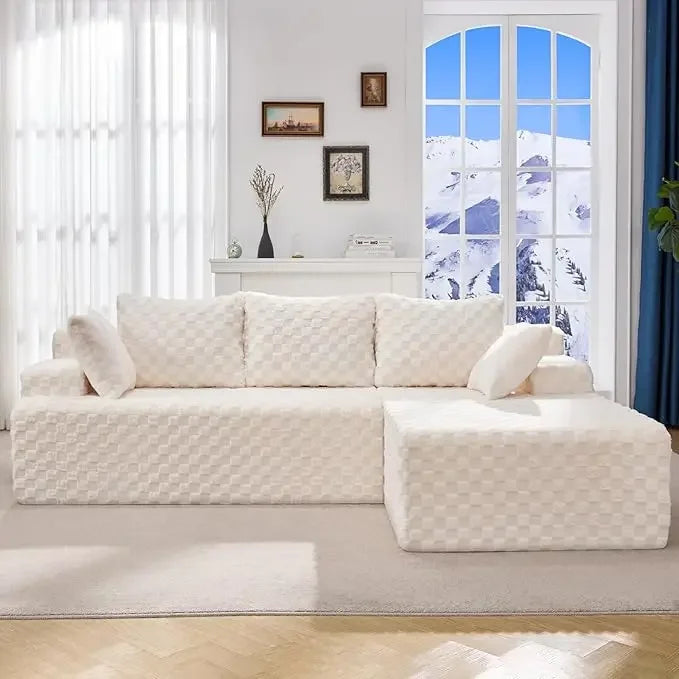 Modular Sectional Sofa Couch, L-Shape Memory Foam, Oversize Chaise Living Room Furniture Set