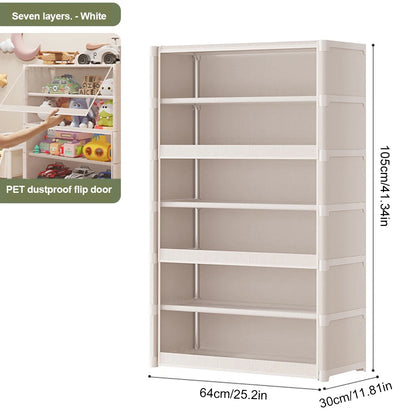 7 Tier Organizer Rack with Clear Flip Door