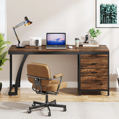59-Inch Computer Desk with 3 Drawers
